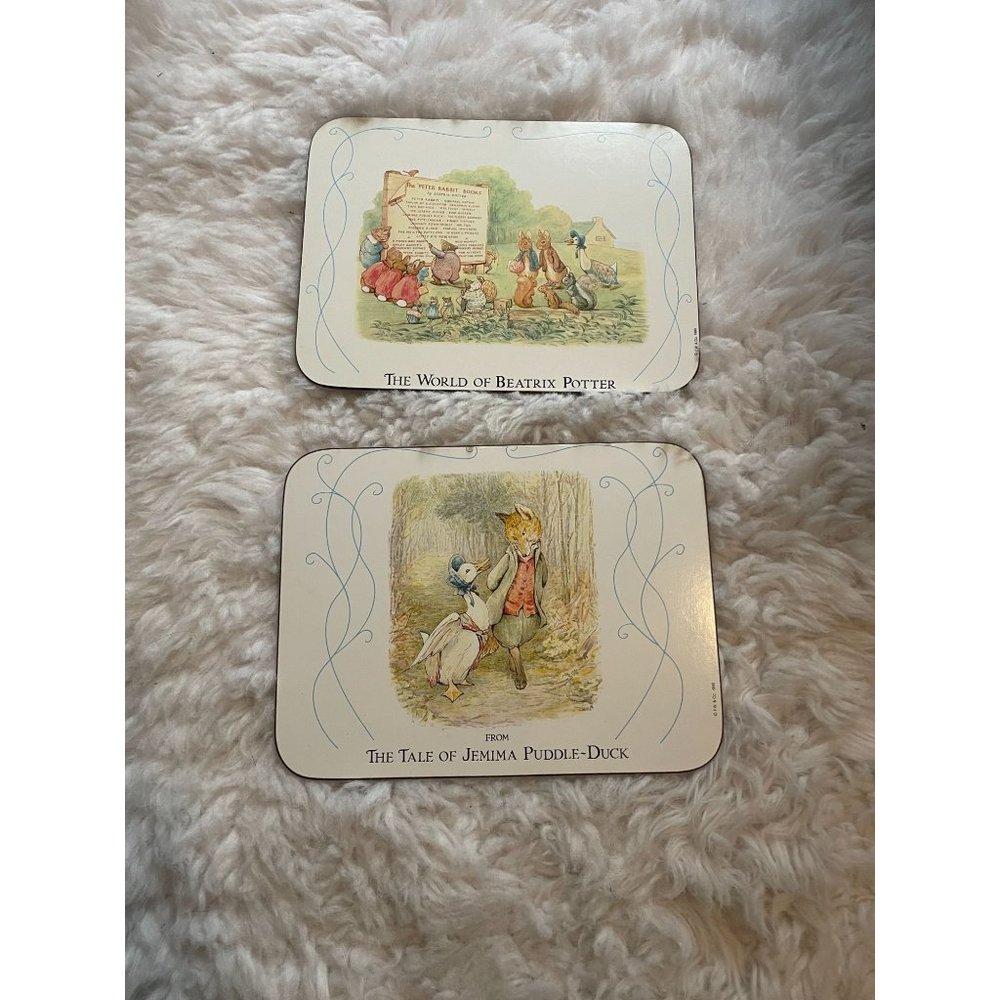 Beatrix Potter Peter Rabbit Placemats Cork Back Set of Two